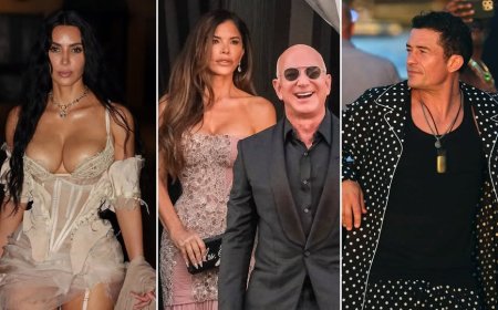 Amafoto: Pajama – Themed Party yambawe n’abatashye Ubukwe bwa ‘Jeff Bezos na Sánchez’ yarikoroje