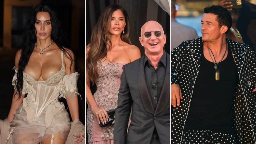 Amafoto: Pajama – Themed Party yambawe n’abatashye Ubukwe bwa ‘Jeff Bezos na Sánchez’ yarikoroje