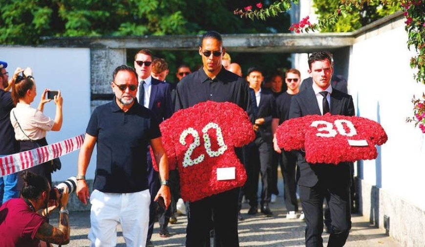 Photos: Liverpool players join Diogo Jota’s Wife and family for Funeral in Portugal