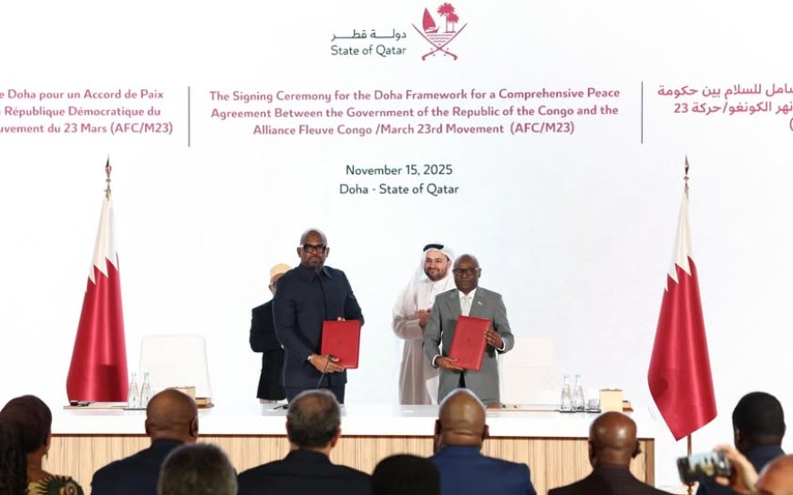 PHOTOS: DRC, AFC/M23 sign framework deal for peace after talks in Qatar