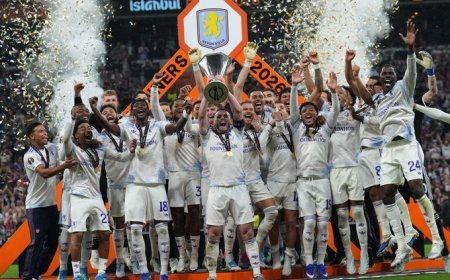 PHOTOS: Aston Villa beat SC Freiburg to lift Europa League trophy