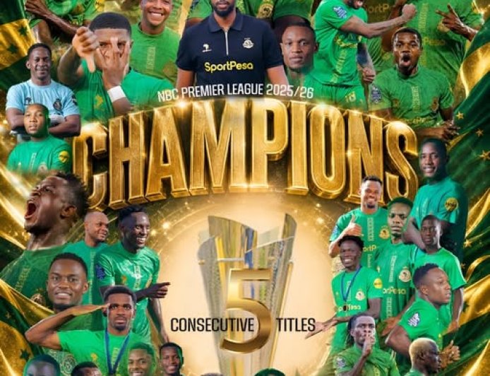 Young Africans win historic fifth consecutive Tanzanian Premier League title (Photos)