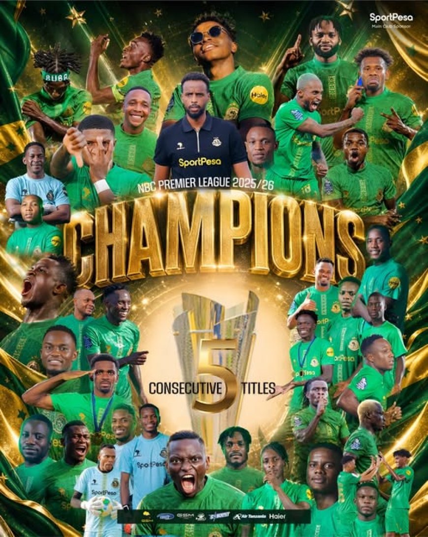 Young Africans win historic fifth consecutive Tanzanian Premier League title (Photos)