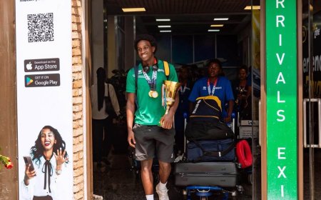 Rwanda U18 Basketball teams return home after historic Zone 5 success (Photos)