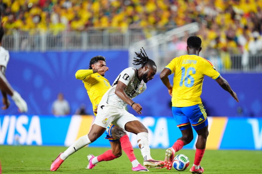 Arias sends Colombia past toothless Ghana into World Cup last 16
