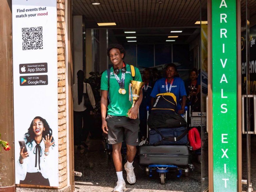Rwanda U18 Basketball teams return home after historic Zone 5 success (Photos)