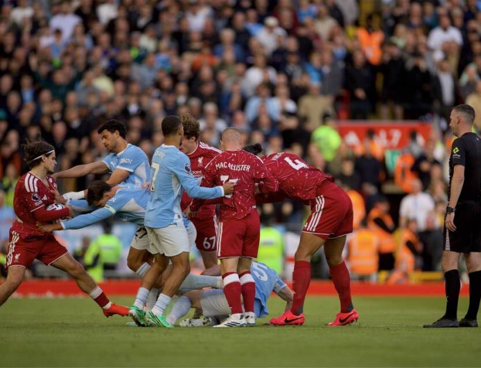 Manchester City thrash 10-Man Liverpool 3-0 at Anfield (Photos)